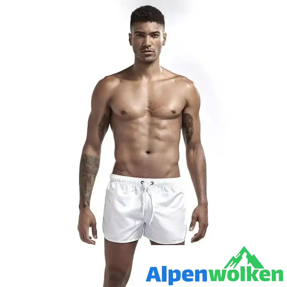 Alpenwolken - Sommer Herren Strand Badehose Weiß