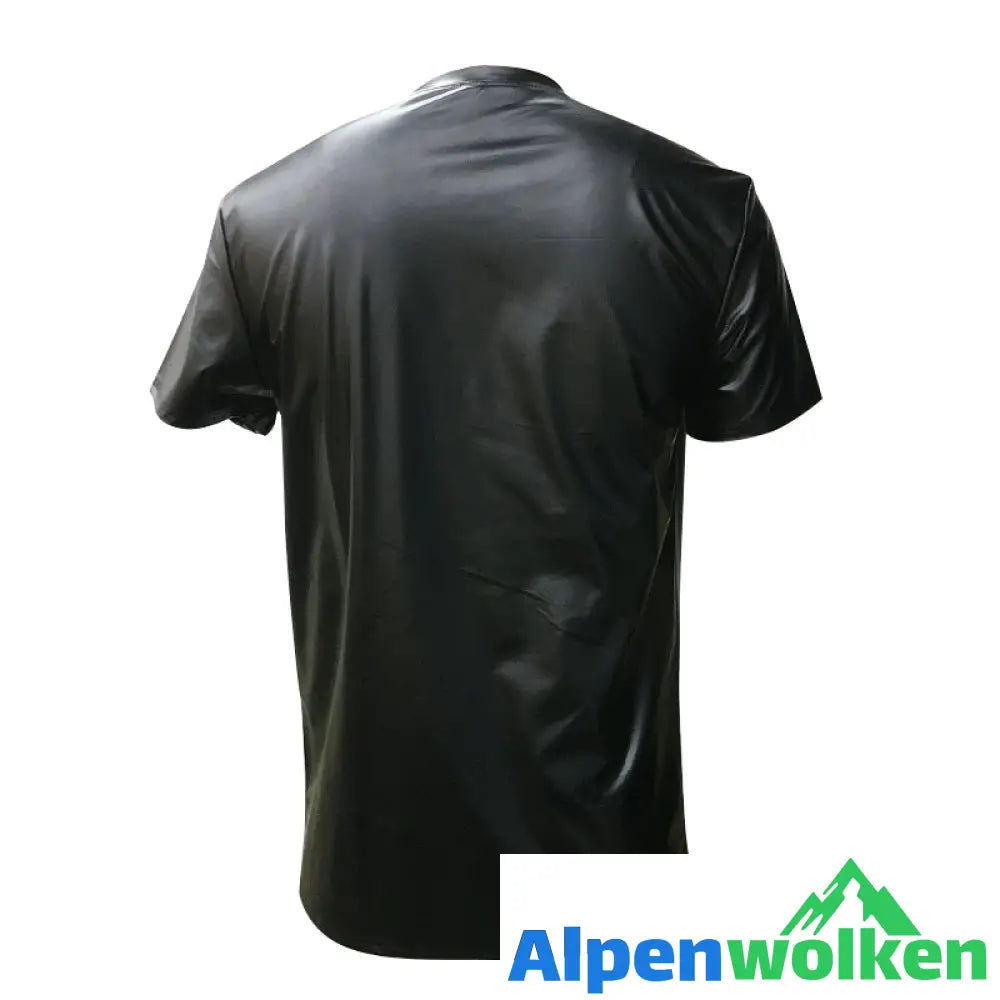 Alpenwolken - Sommer Schwarzes Leder-T-Shirt