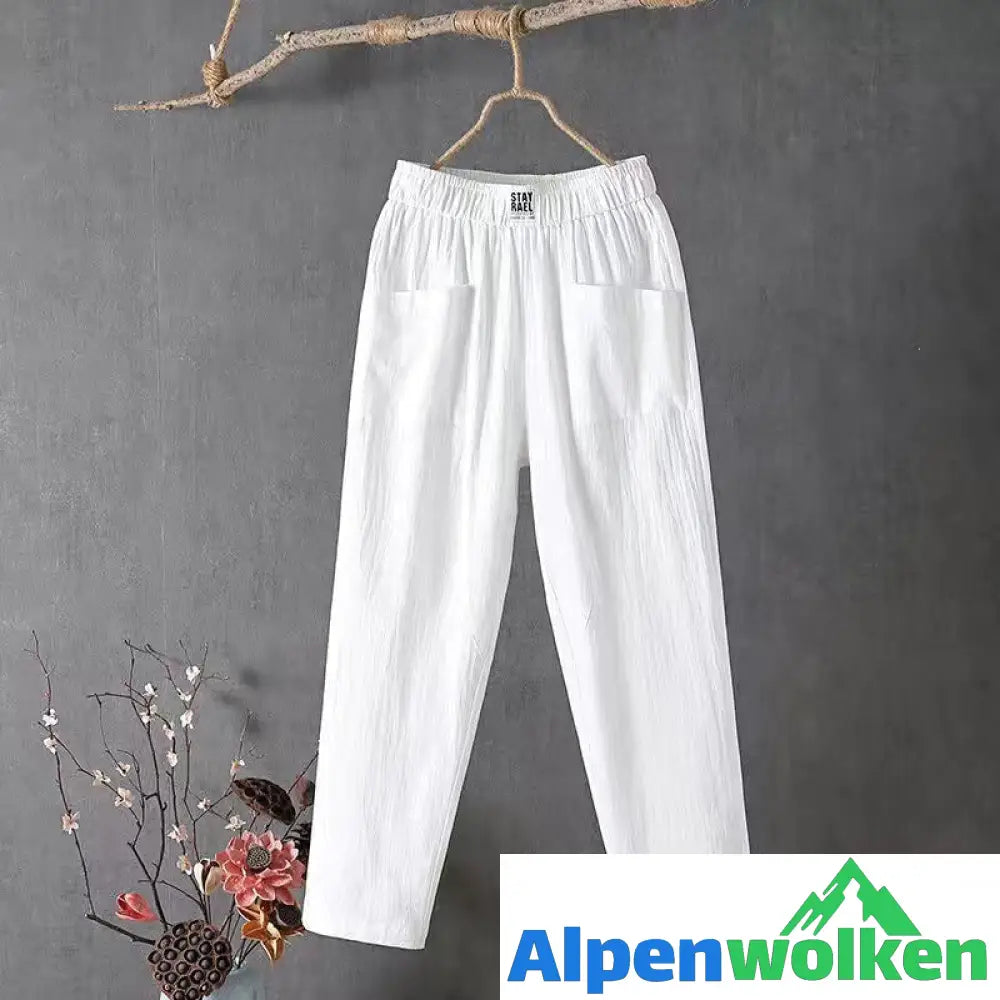 Alpenwolken - 🔥Sommer-Specials🔥Lässige Hose aus Baumwolle und Leinen mit elastischer Taille