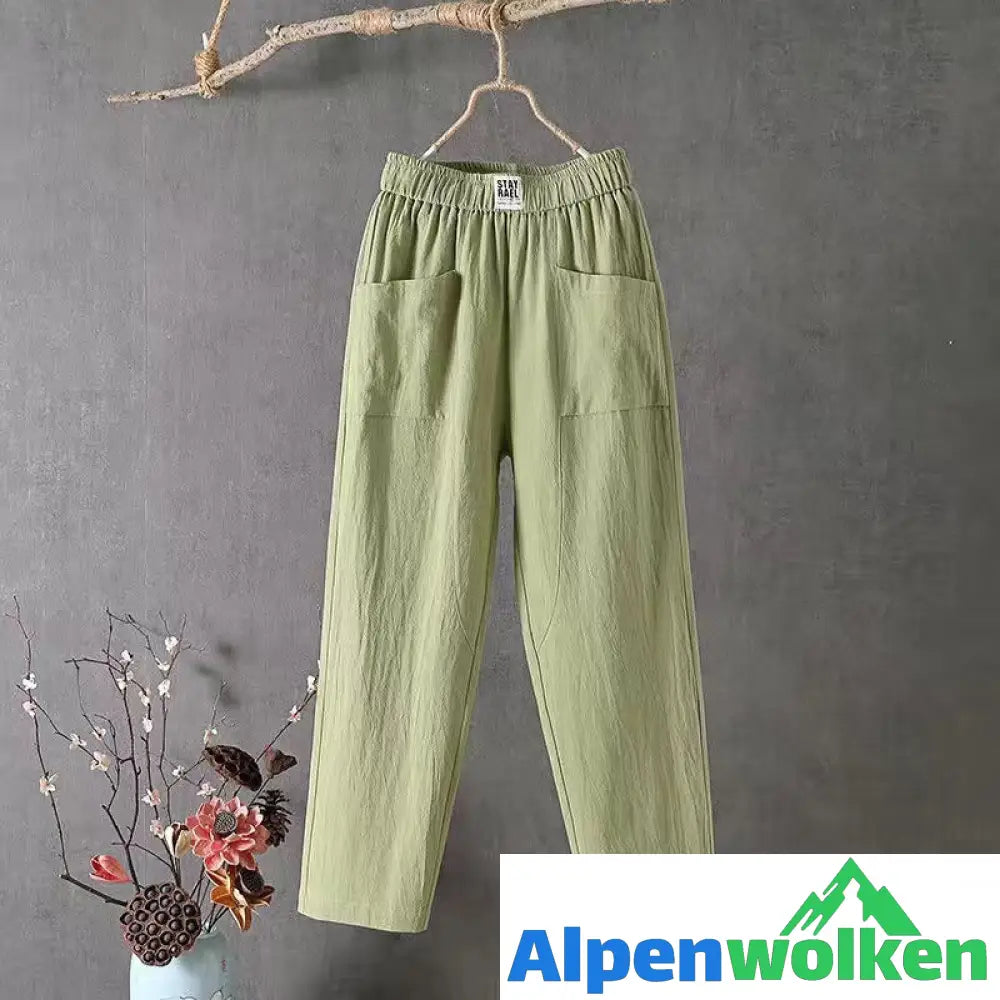 Alpenwolken - 🔥Sommer-Specials🔥Lässige Hose aus Baumwolle und Leinen mit elastischer Taille