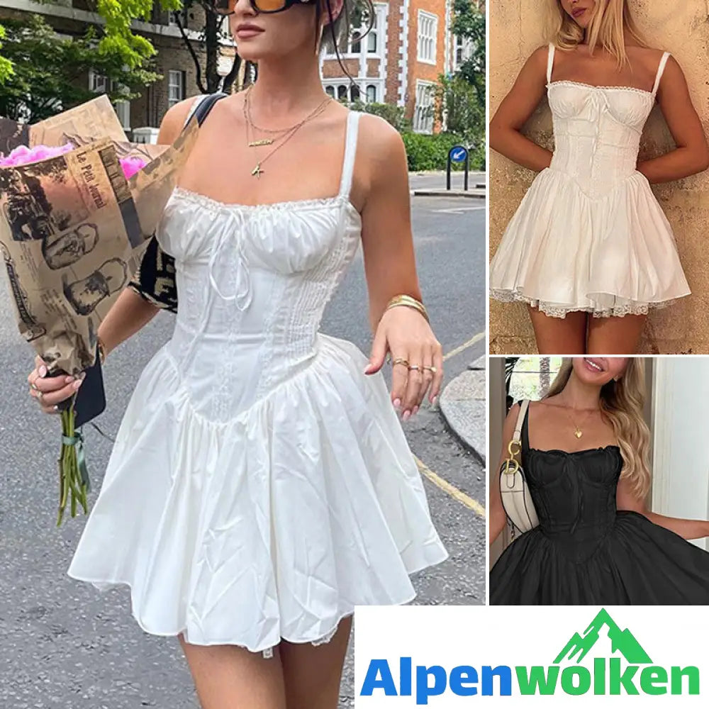 Alpenwolken - 🎉Sommer-Specials🎉Neckholderkleid in A-Linie mit figurbetonter Taille