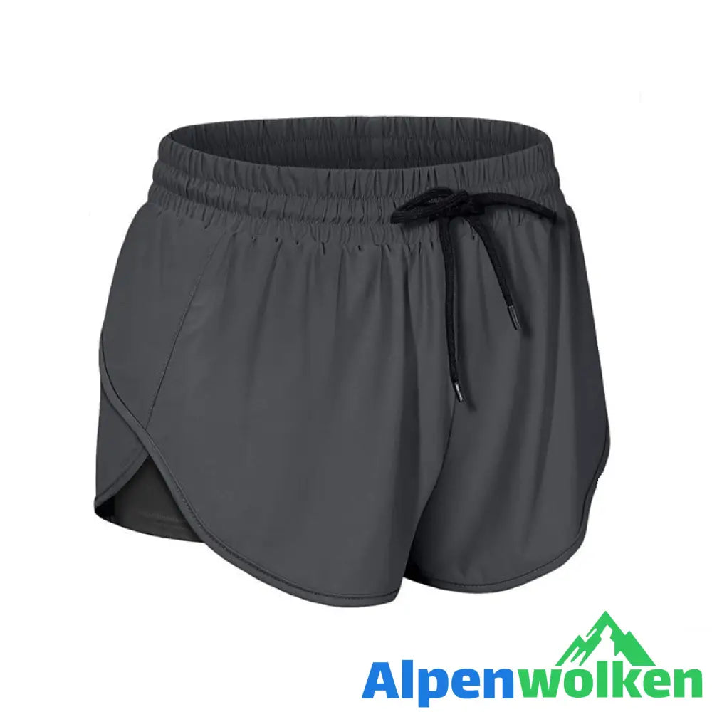 Alpenwolken - Sommer Zweilagige Trainingsshorts Mit Kordelzug