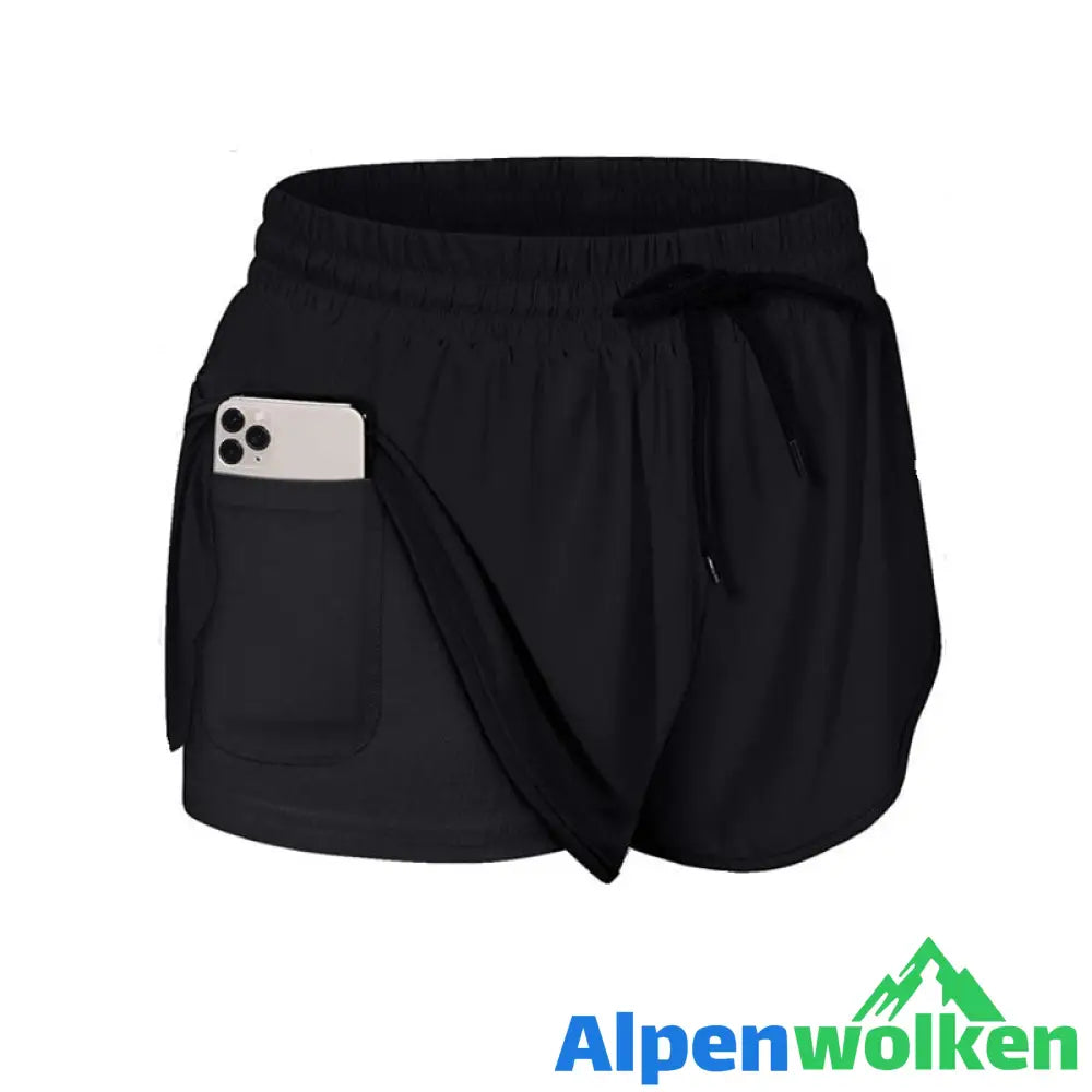 Alpenwolken - Sommer Zweilagige Trainingsshorts Mit Kordelzug