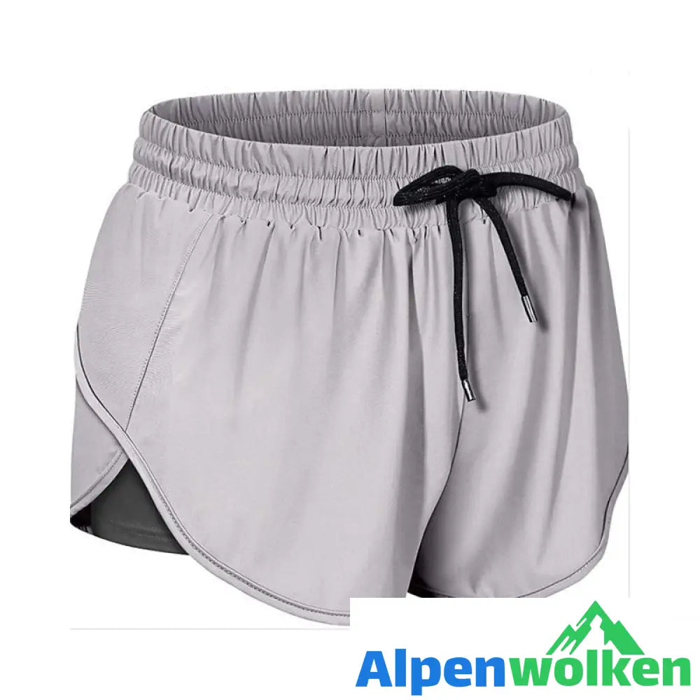 Alpenwolken - Sommer Zweilagige Trainingsshorts Mit Kordelzug