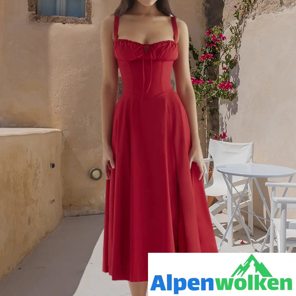 Alpenwolken - 🎉Sommerangebot🎉Mode Print Bustier-Sommerkleid