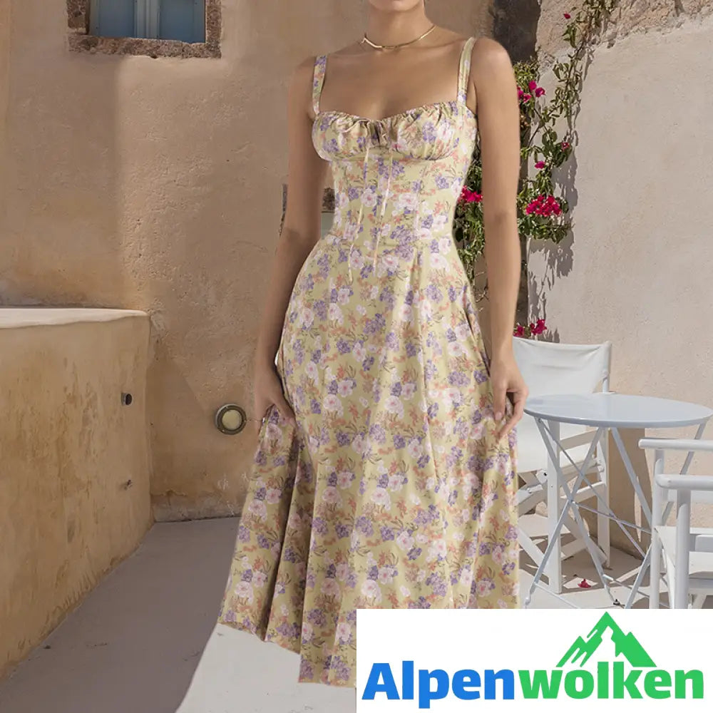 Alpenwolken - 🎉Sommerangebot🎉Mode Print Bustier-Sommerkleid