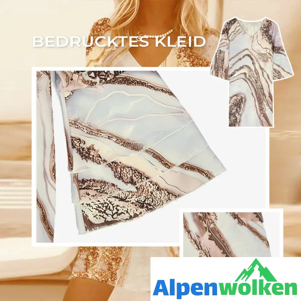 Alpenwolken - Sommerkleid Mit Glockenärmeln