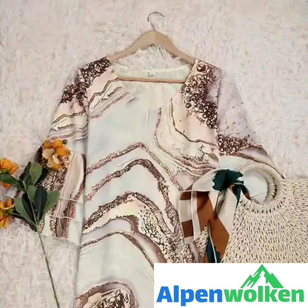 Alpenwolken - Sommerkleid Mit Glockenärmeln