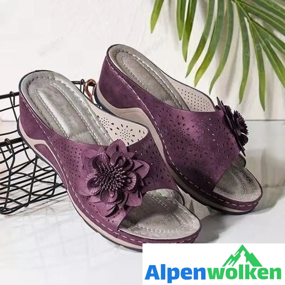 Alpenwolken - Sommerliche Blumen-Sandalen Mit Weicher Sohle