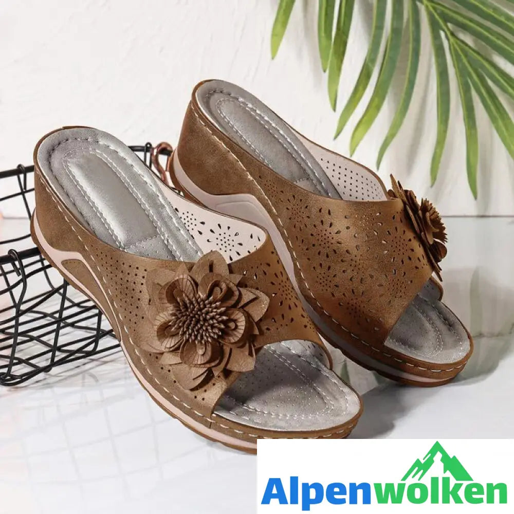 Alpenwolken - Sommerliche Blumen-Sandalen Mit Weicher Sohle