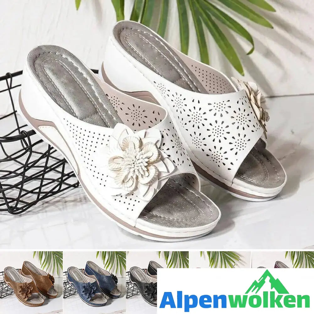 Alpenwolken - Sommerliche Blumen-Sandalen Mit Weicher Sohle