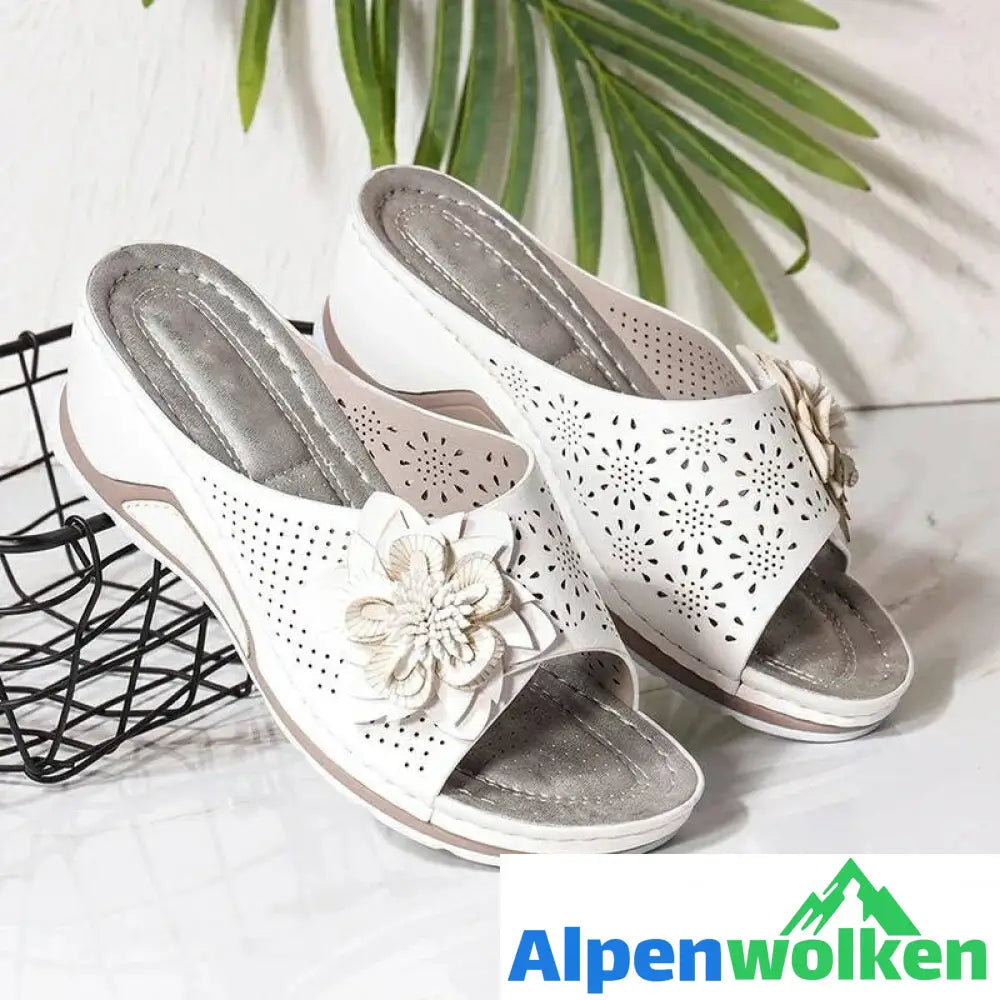 Alpenwolken - Sommerliche Blumen-Sandalen Mit Weicher Sohle