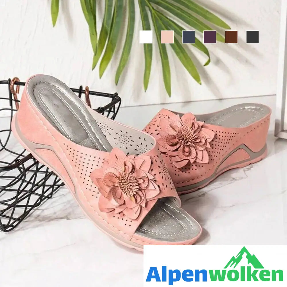 Alpenwolken - Sommerliche Blumen-Sandalen Mit Weicher Sohle