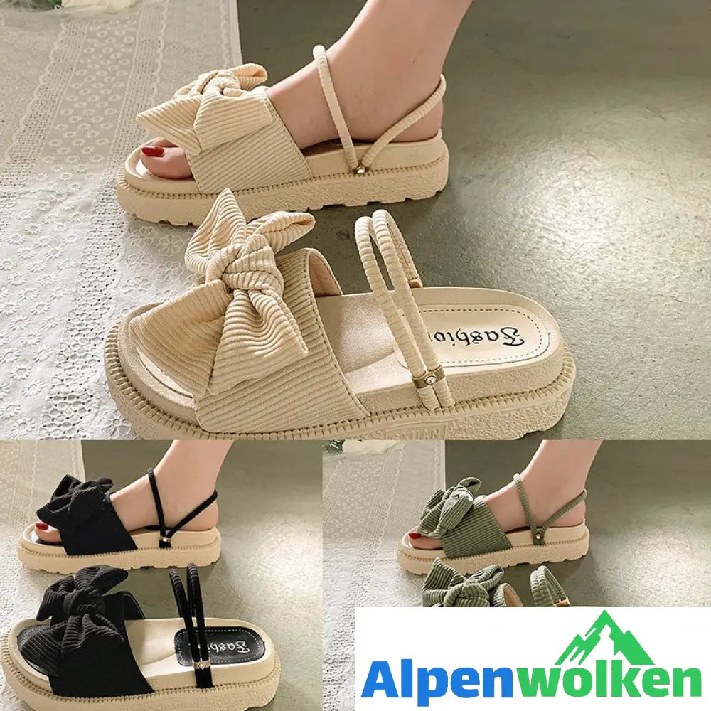 Alpenwolken - Sommerliche vielseitige modische Sandalen mit Schleife