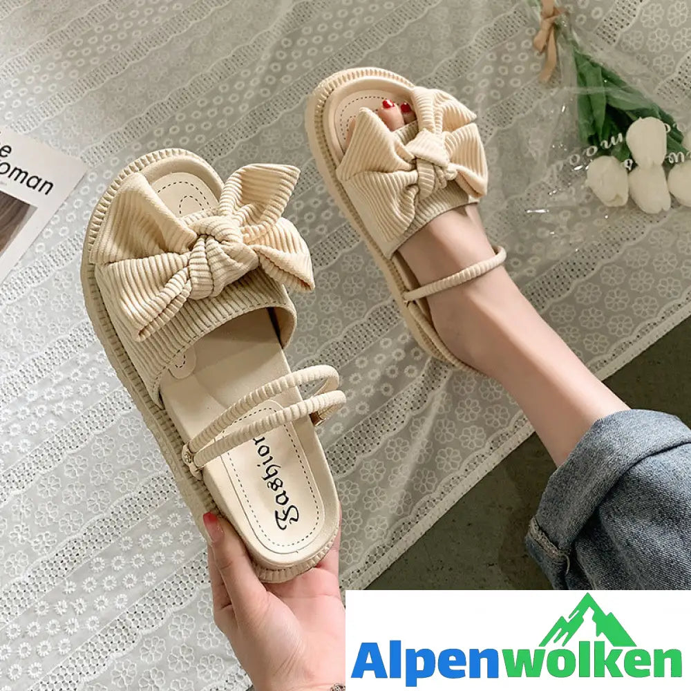 Alpenwolken - Sommerliche vielseitige modische Sandalen mit Schleife