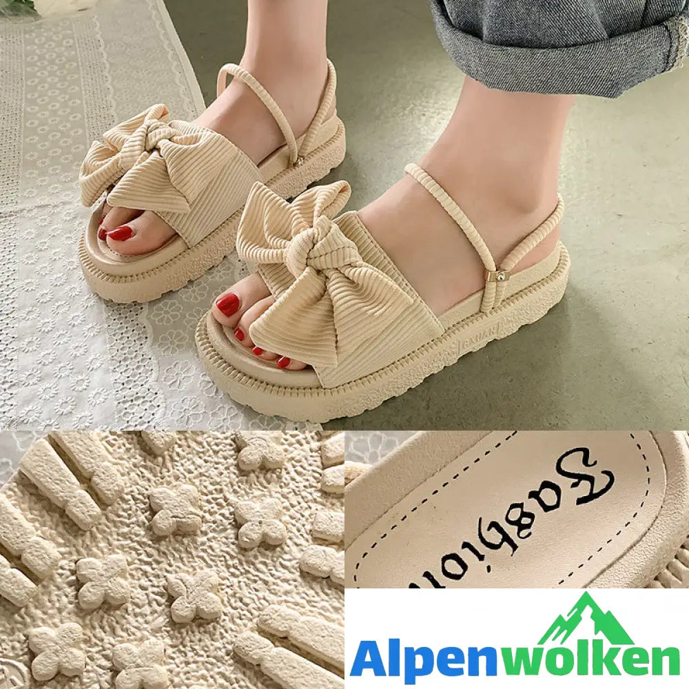 Alpenwolken - Sommerliche vielseitige modische Sandalen mit Schleife