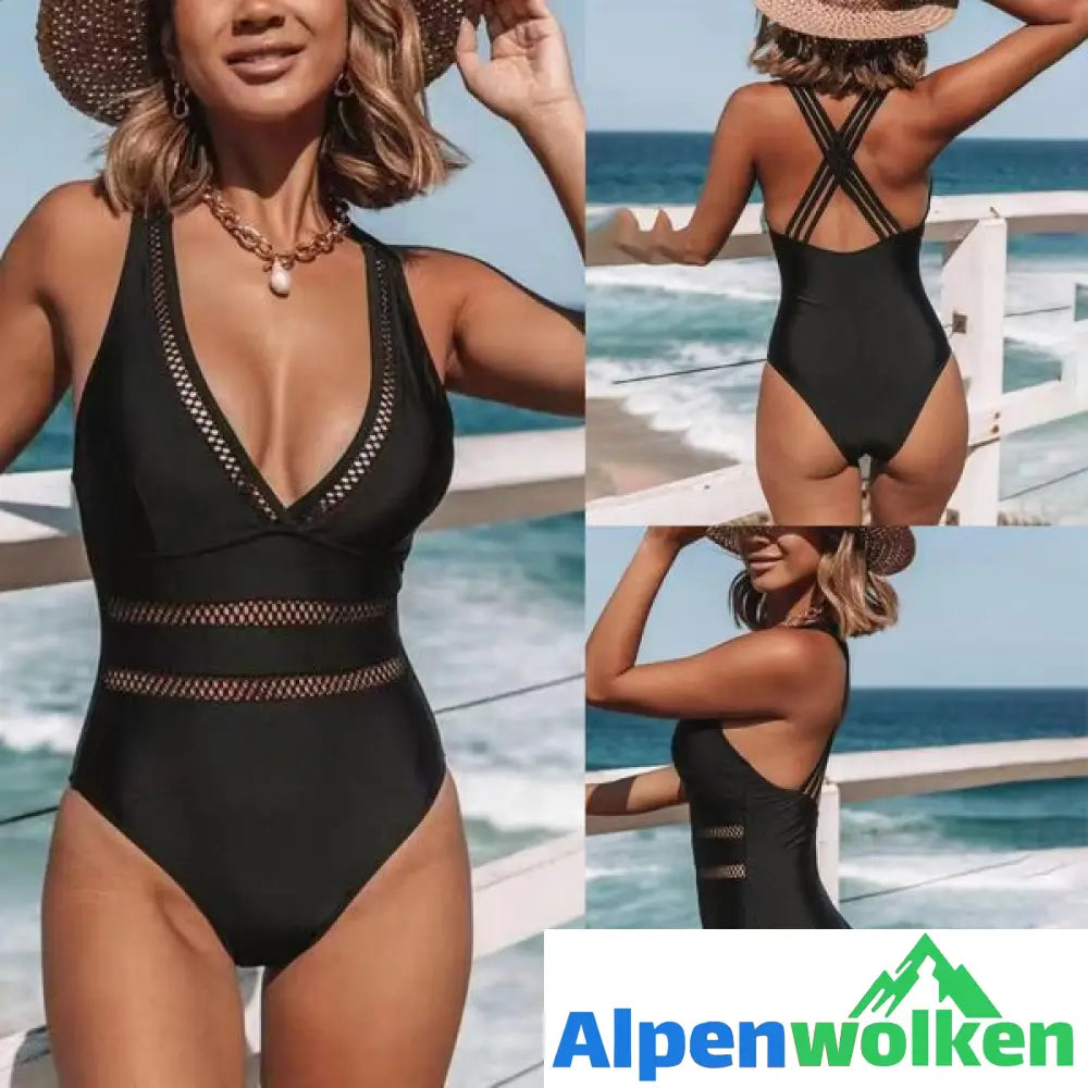 Alpenwolken - Sommerlicher Strandbikini mit V-Ausschnitt