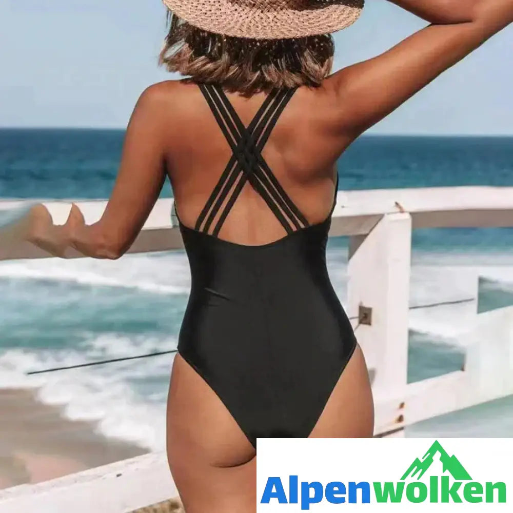 Alpenwolken - Sommerlicher Strandbikini mit V-Ausschnitt