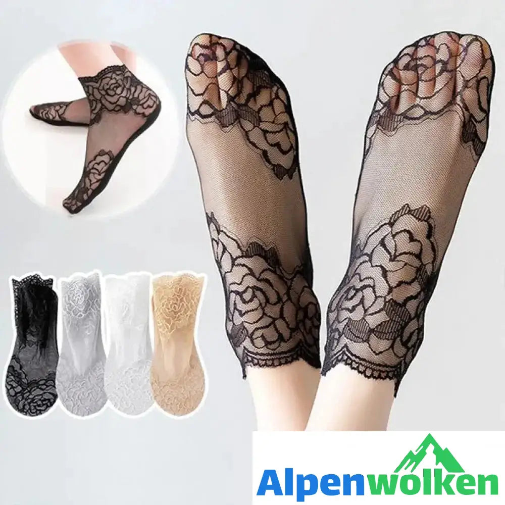 Alpenwolken - Sommersocken Aus Dünner Spitze