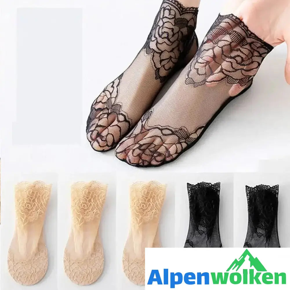 Alpenwolken - Sommersocken Aus Dünner Spitze