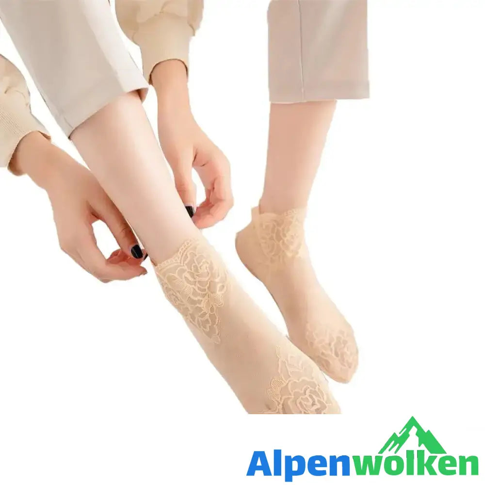 Alpenwolken - Sommersocken Aus Dünner Spitze