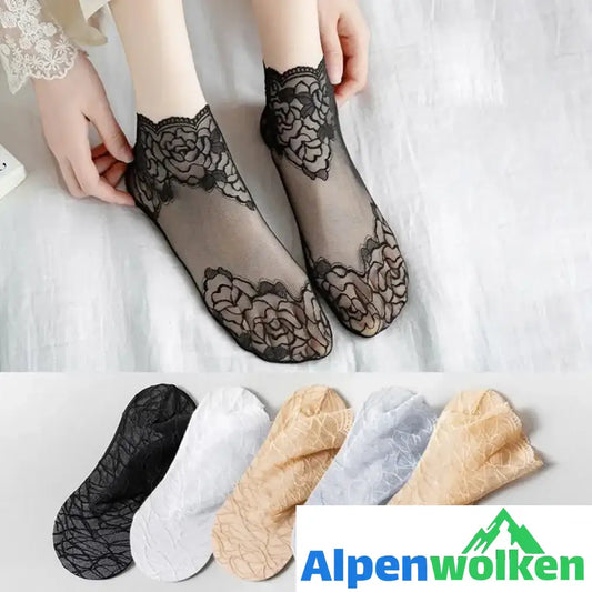 Alpenwolken - Sommersocken Aus Dünner Spitze