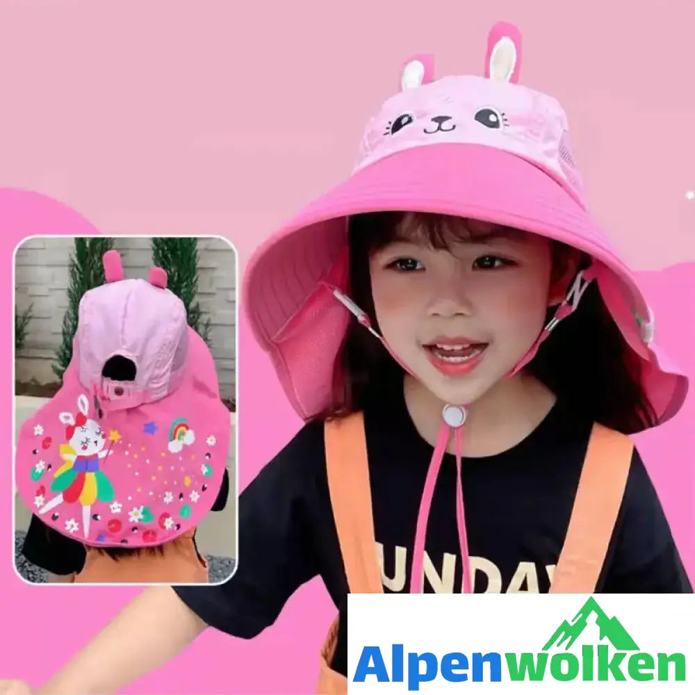 Alpenwolken - Sonnenhut für Kinder regulär rosa Hase