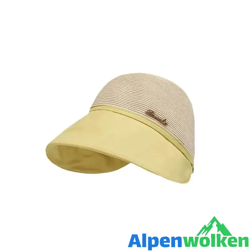 Alpenwolken - Sonnenschutzhut mit großer Krempe für Damen Gelb