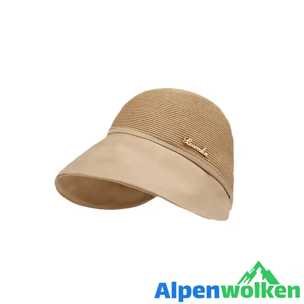 Alpenwolken - Sonnenschutzhut mit großer Krempe für Damen Khaki