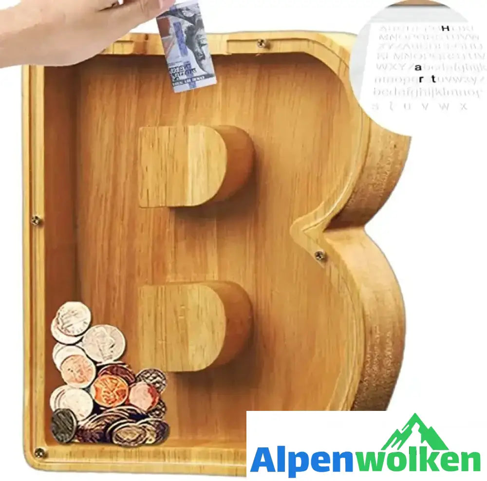 Alpenwolken - Sparschwein-Geschenk für Kinder B 2 * Buchstabenaufkleber