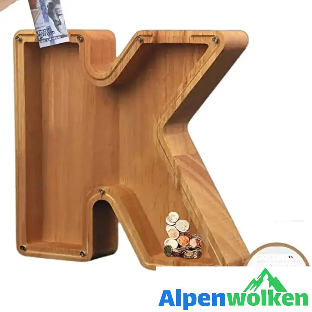 Alpenwolken - Sparschwein-Geschenk für Kinder K 2 * Buchstabenaufkleber