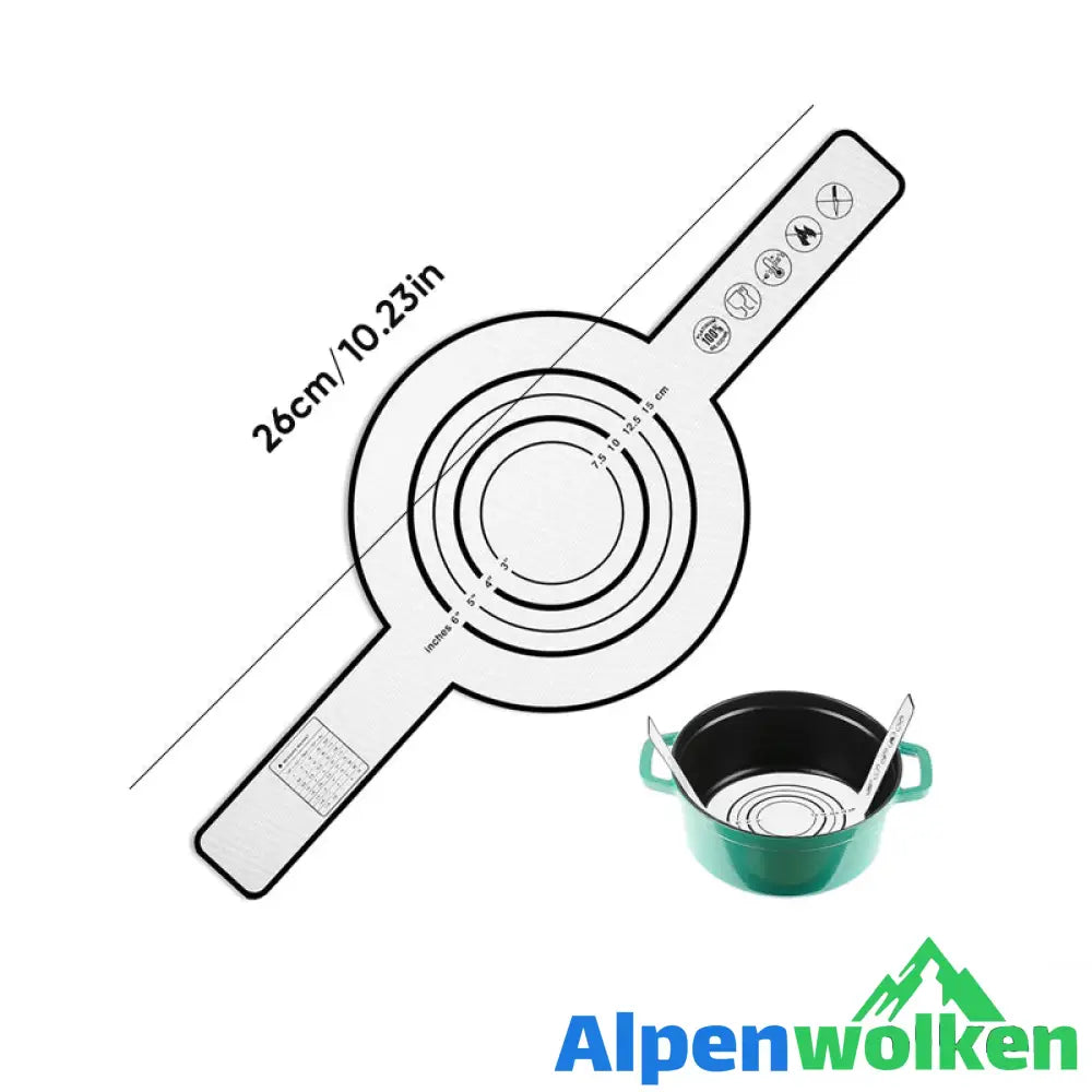 Alpenwolken - Speziell ausgewähltes Platin-Silikon - Backmatte für Dutch Oven 0.4mm Schwarz