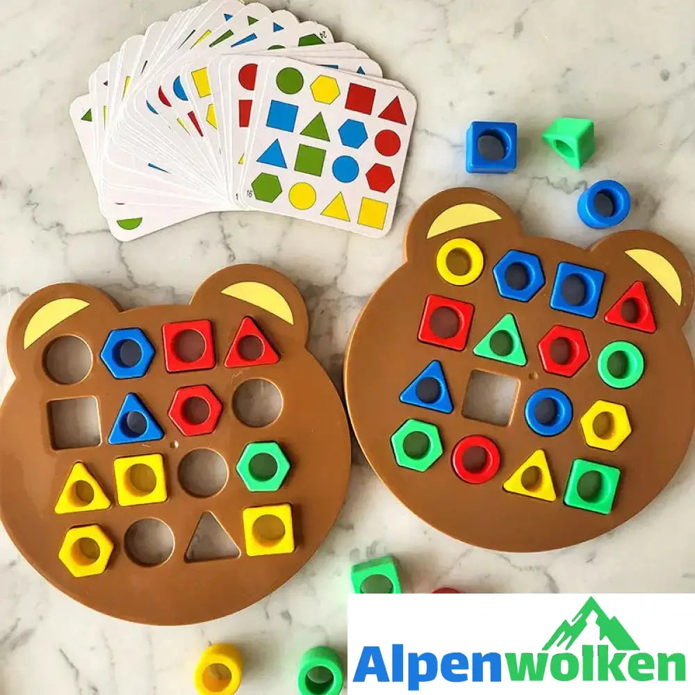 Alpenwolken - Spielzeuge für Kinder zum Formenlernen 2*Spielzeuge für Kinder zum Formenlernen +32*Passende Blöcke + 30*Gemusterte Karten