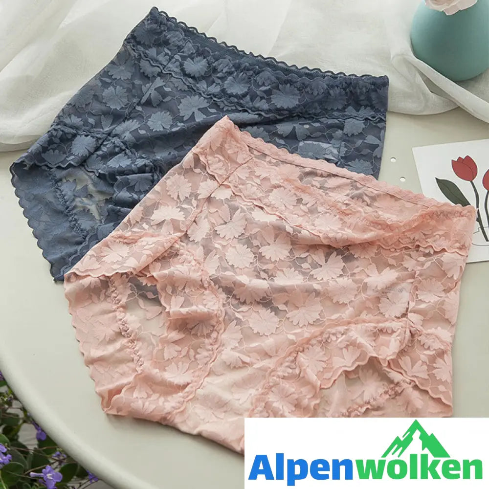 Alpenwolken - Spitzenhöschen mit hoher Taille für Damen