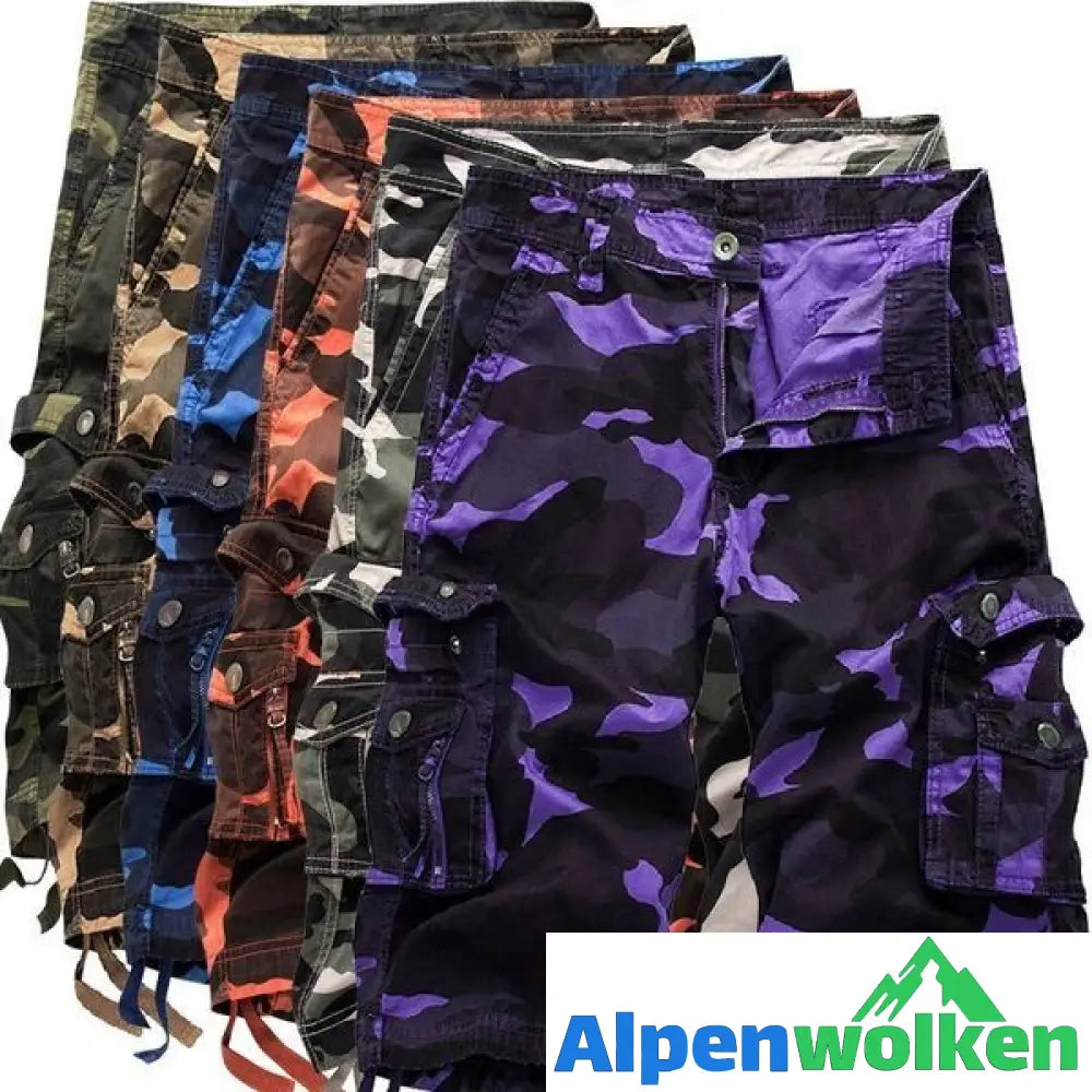 Alpenwolken - Sportshorts Mit mehreren Taschen Für Herren