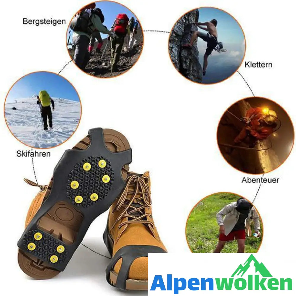 Alpenwolken - Steigeisen, Schuhe Spike und Silikon Band Anti Rutsch auf Eis und Schnee