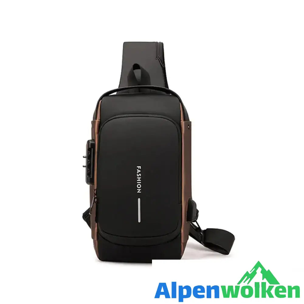 Alpenwolken - Stilvolle Sport-Brusttasche Für Herren braun