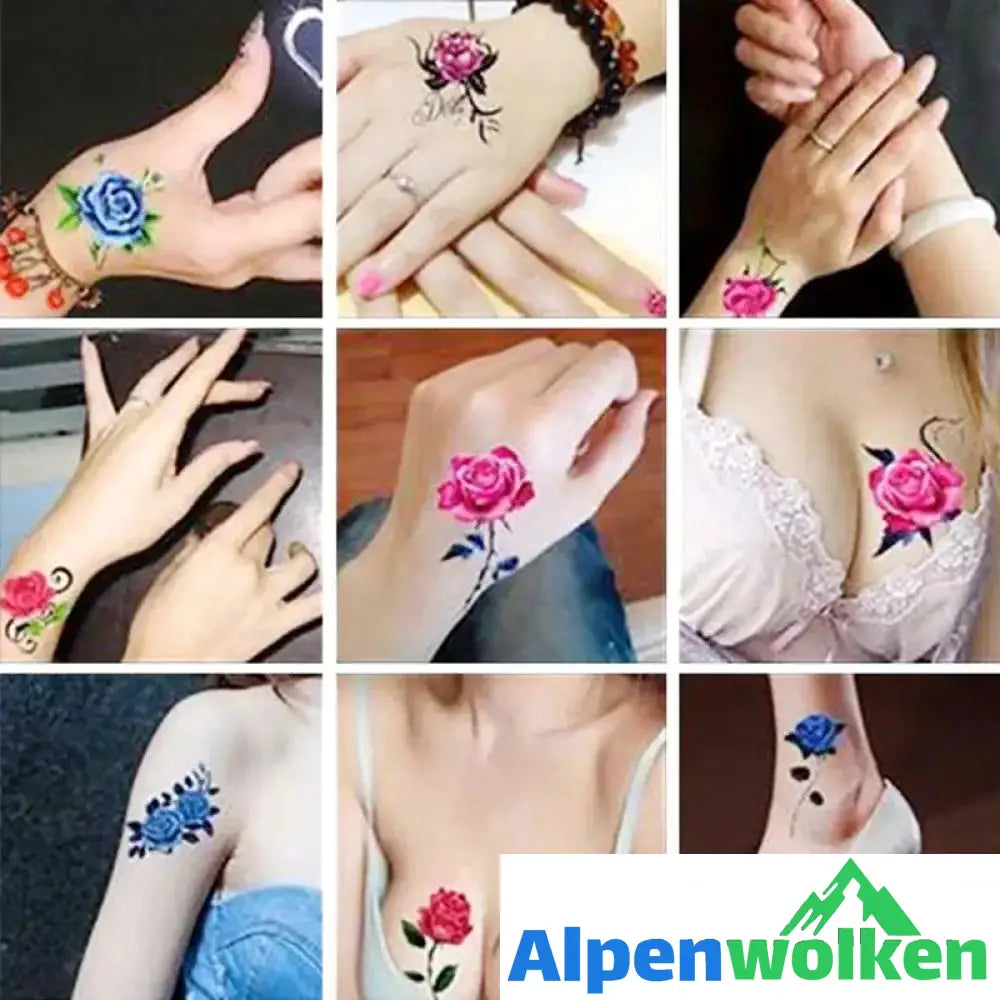 Alpenwolken - Stilvolle und kreative 3D-Tattoo-Sticker 50STK