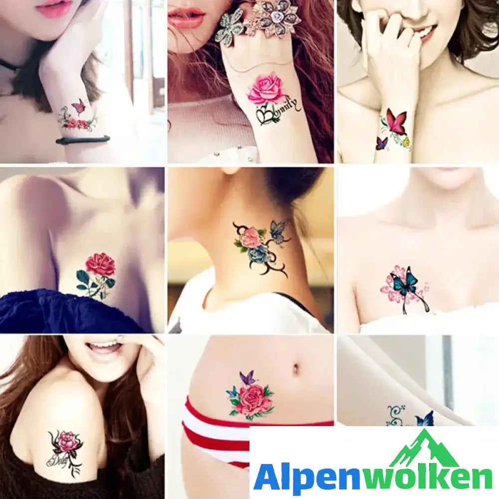 Alpenwolken - Stilvolle und kreative 3D-Tattoo-Sticker 50STK