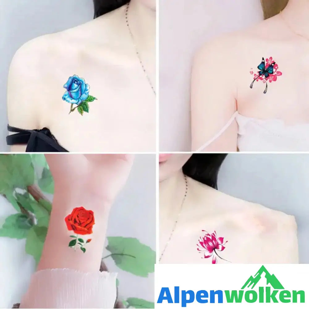 Alpenwolken - Stilvolle und kreative 3D-Tattoo-Sticker 50STK