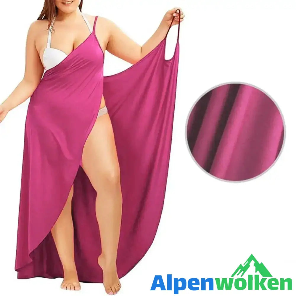 Alpenwolken - Stilvolles 2 In 1 Handtuchkleid Rosa Rot