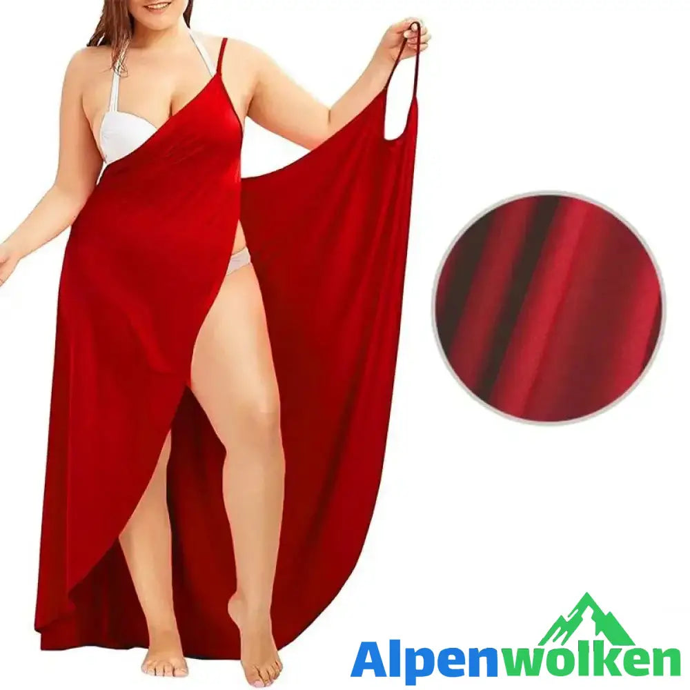 Alpenwolken - Stilvolles 2 In 1 Handtuchkleid Rot