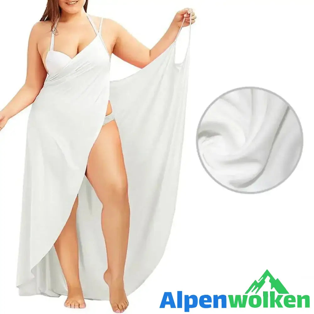 Alpenwolken - Stilvolles 2 In 1 Handtuchkleid Weiss