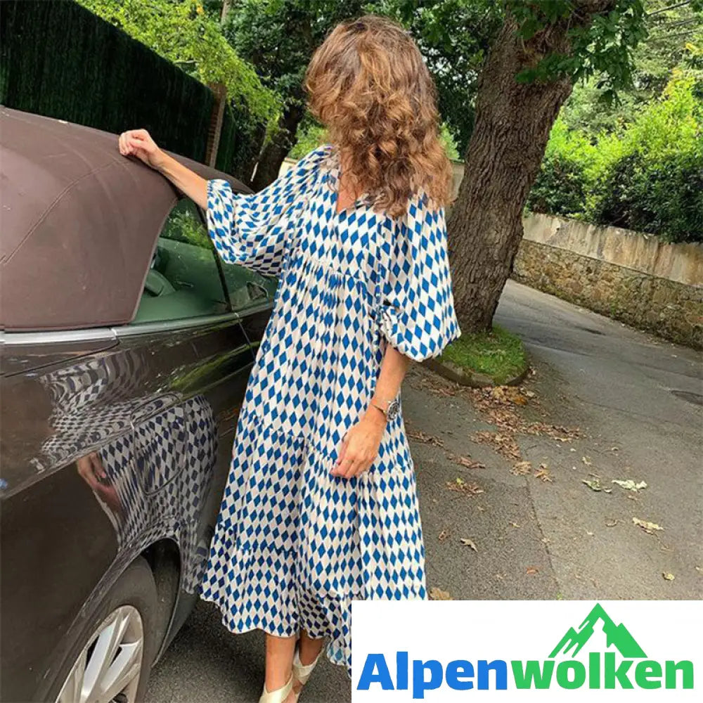 Alpenwolken - Strandkleid Mit Puffärmeln