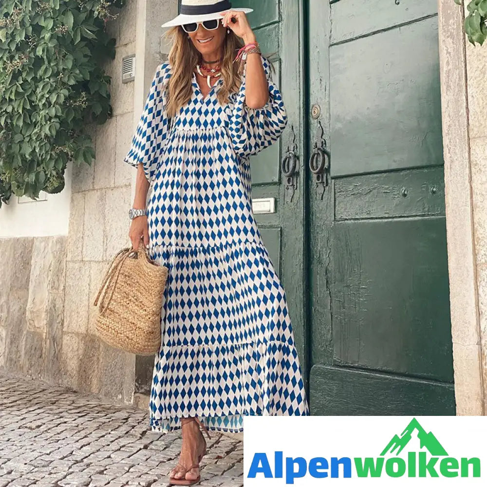 Alpenwolken - Strandkleid Mit Puffärmeln