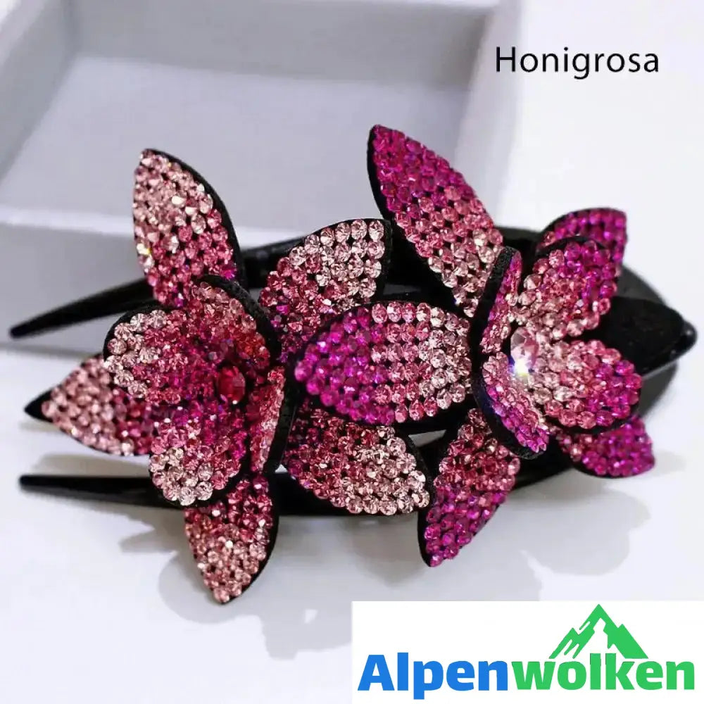 Alpenwolken - Strass Doppelblume Haarspange | festival frisuren