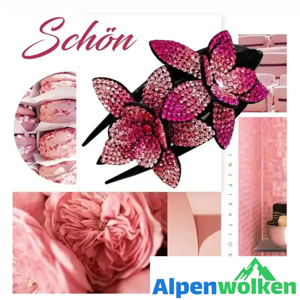 Alpenwolken - Strass Doppelblume Haarspange | festival frisuren