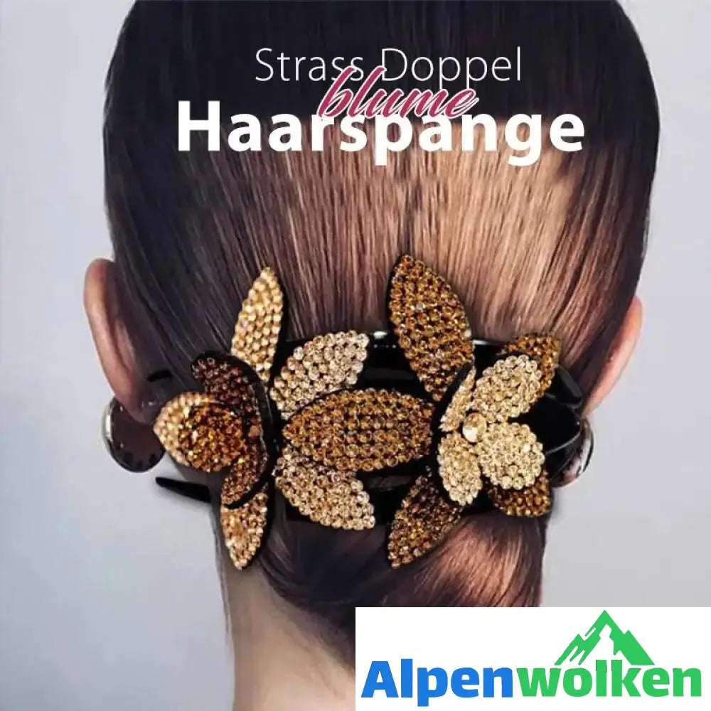 Alpenwolken - Strass Doppelblume Haarspange | festival frisuren