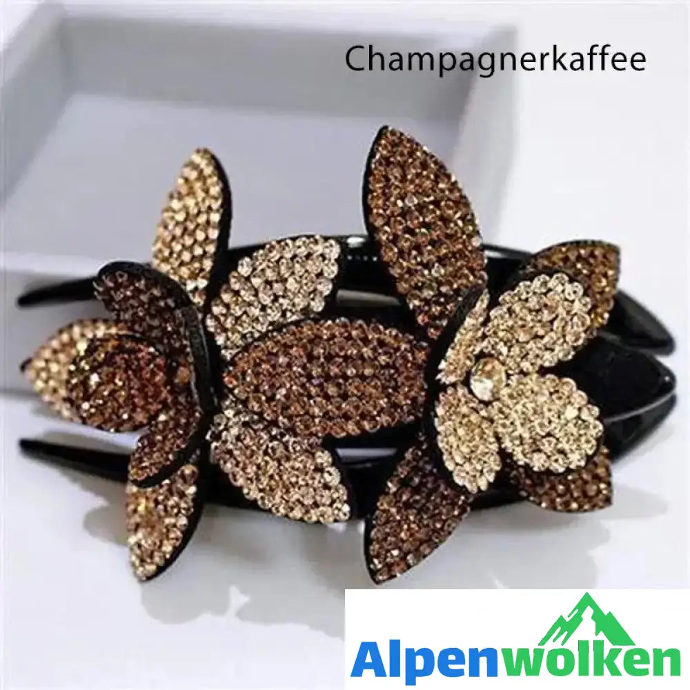 Alpenwolken - Strass Doppelblume Haarspange | festival frisuren