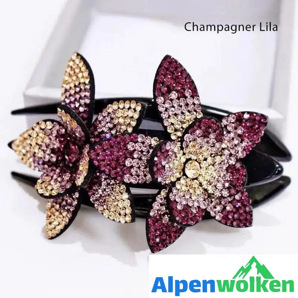 Alpenwolken - Strass Doppelblume Haarspange | festival frisuren